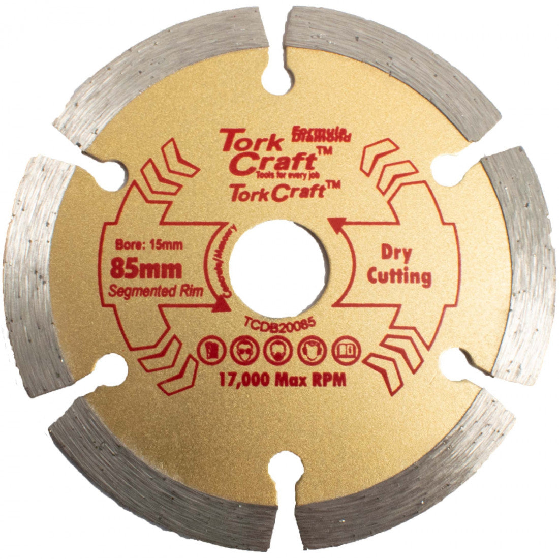 TORK CRAFT Diamond Blade 85mm X 15mm Segmented Profesional