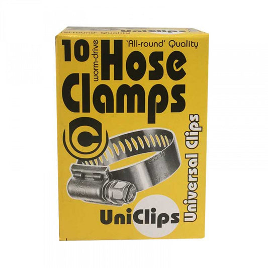 Universal Hose Clamp G 16 Size 17mm X 38mm Stainless Steel Box Of 10