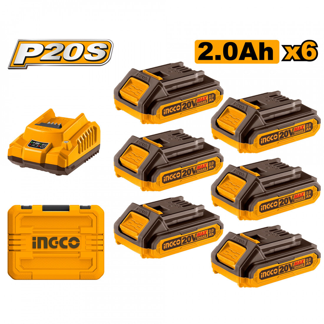 INGCO 20v Ps+ 2.0ah 6bat & Charger Kit
