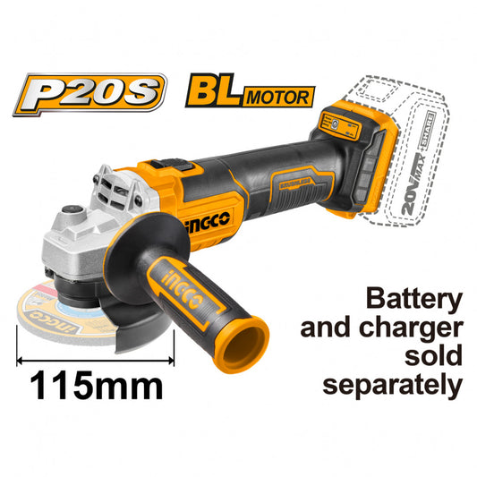 INGCO 20v Ps+ Cordless Grinder 115mm Brushless