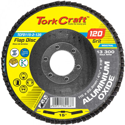 TORK CRAFT Flap Disc 115mm 15 Deg.angle