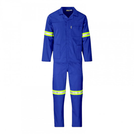 Vulcan Polycotton Econo Conti 2-Piece Suit, Reflective Tape, Royal Blue