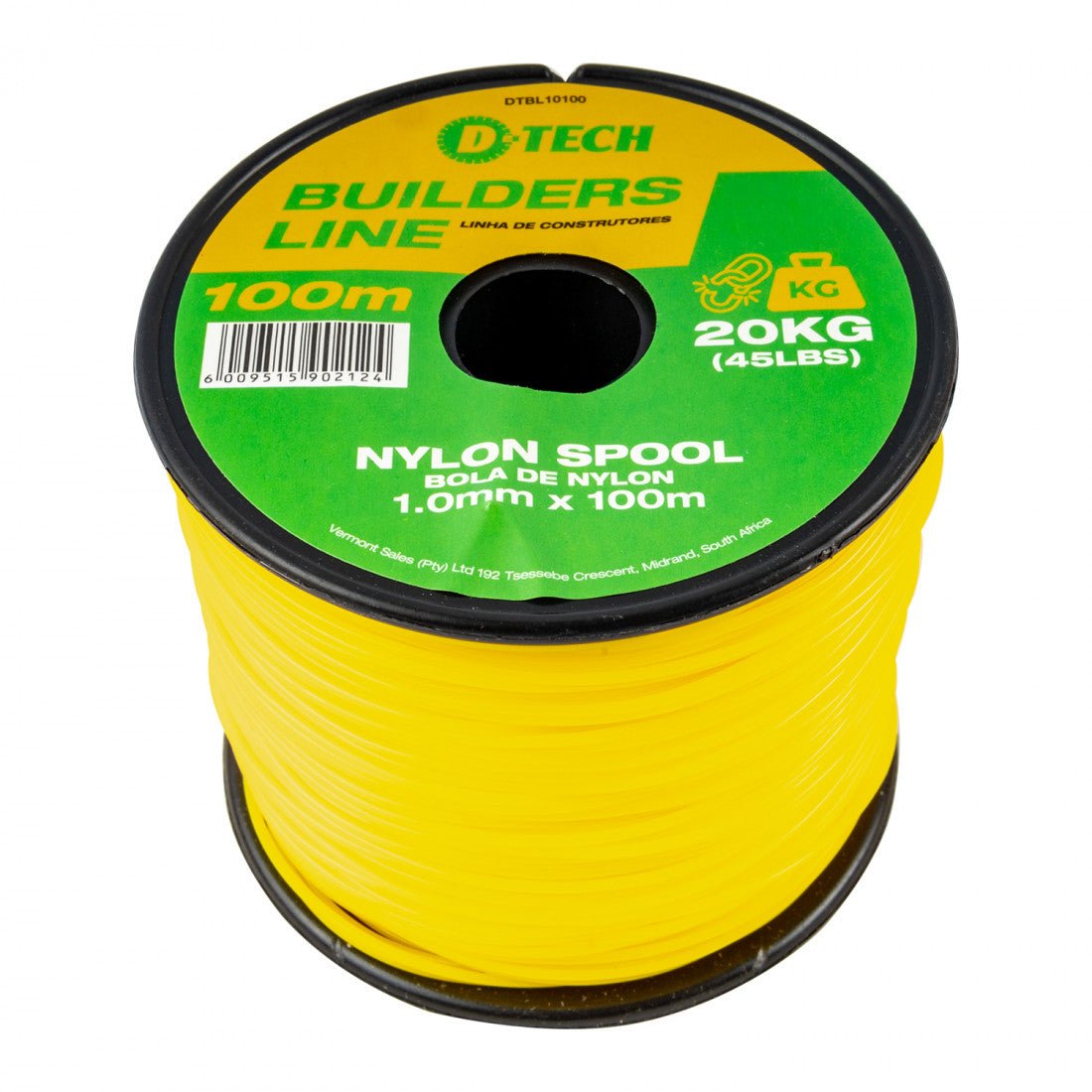 D - TECH Builders Line 1.0mm X 100m Nylon Spool - Ridge & Ride