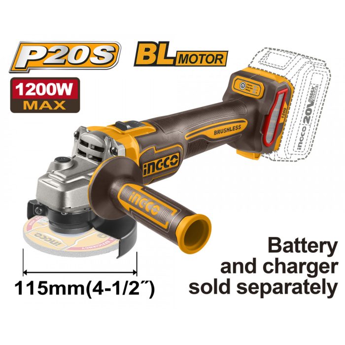 INGCO 20v Ps+ Cl Grinder 115mm 1200w Brushless INGCO 20v Ps+ Cl Grinder 115mm 1200w Brushless