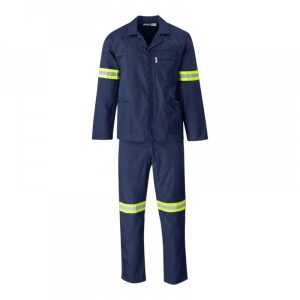 Vulcan Polycotton Econo Conti 2-Piece Suit, Reflective Tape, Navy Blue