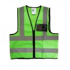 Pioneer Reflective Vest Pocket Green with Zip pocket