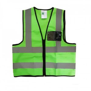 Pioneer Reflective Vest Pocket Green with Zip pocket