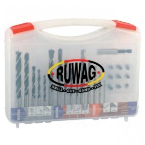 RUWAG 25pce Ind Combo Metal & masonry & wood & power Bit