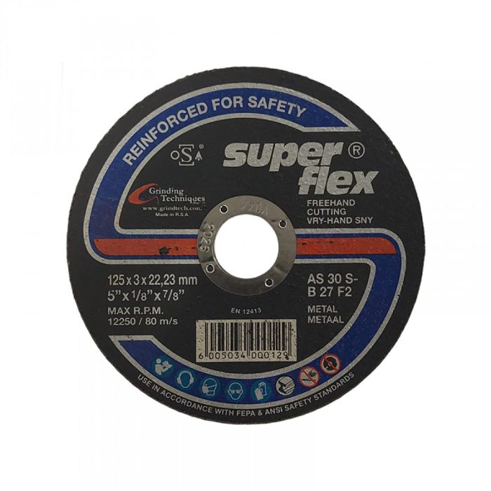 Steel 125mm x 3.0mm x 22.2mm