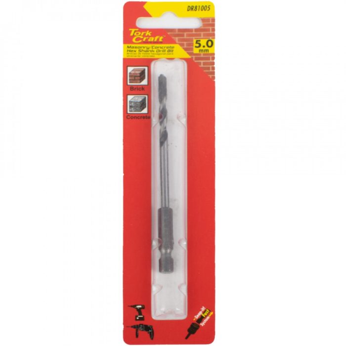 TORK CRAFT Drill Bit Masonry concrete 5.0mm Hex Shank