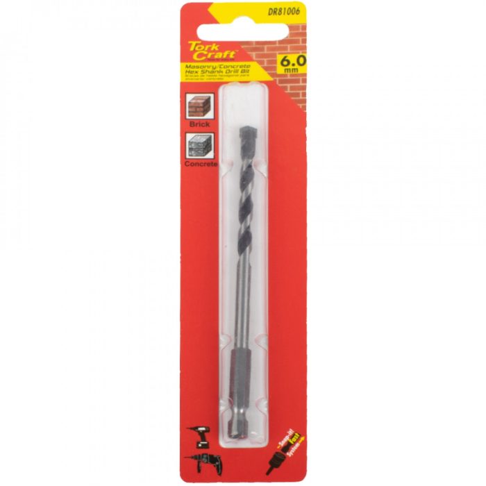 TORK CRAFT Drill Bit Masonry concrete 6.0mm Hex Shank