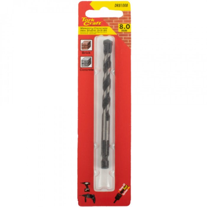 TORK CRAFT Drill Bit Masonry concrete 8.0mm Hex Shank