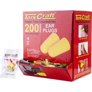 TORK CRAFT Ear Plug 200pc Bullet Shape Snr33 Yellow Per Box