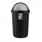 Bin Refuse Bin Flip Top 50lt Silver & Black Collect Only