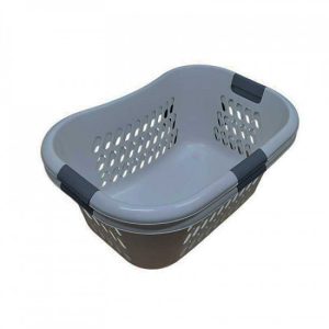 Laundry Carry Basket 2pce Silver