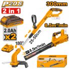 20v Ps+ Cl 2pcs Grass trimmer & Blower+2bat+char