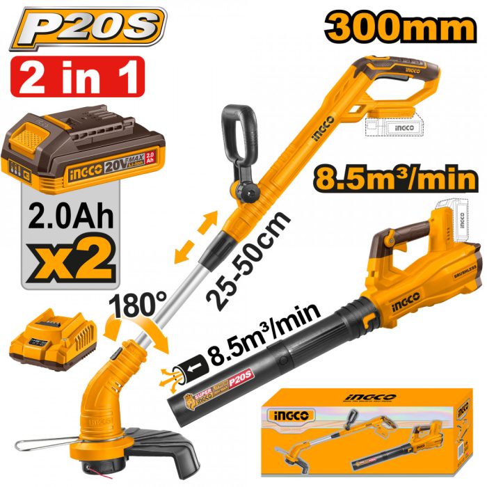 20v Ps+ Cl 2pcs Grass trimmer & Blower+2bat+char 20v Ps+ Cl 2pcs Grass trimmer & Blower+2bat+char